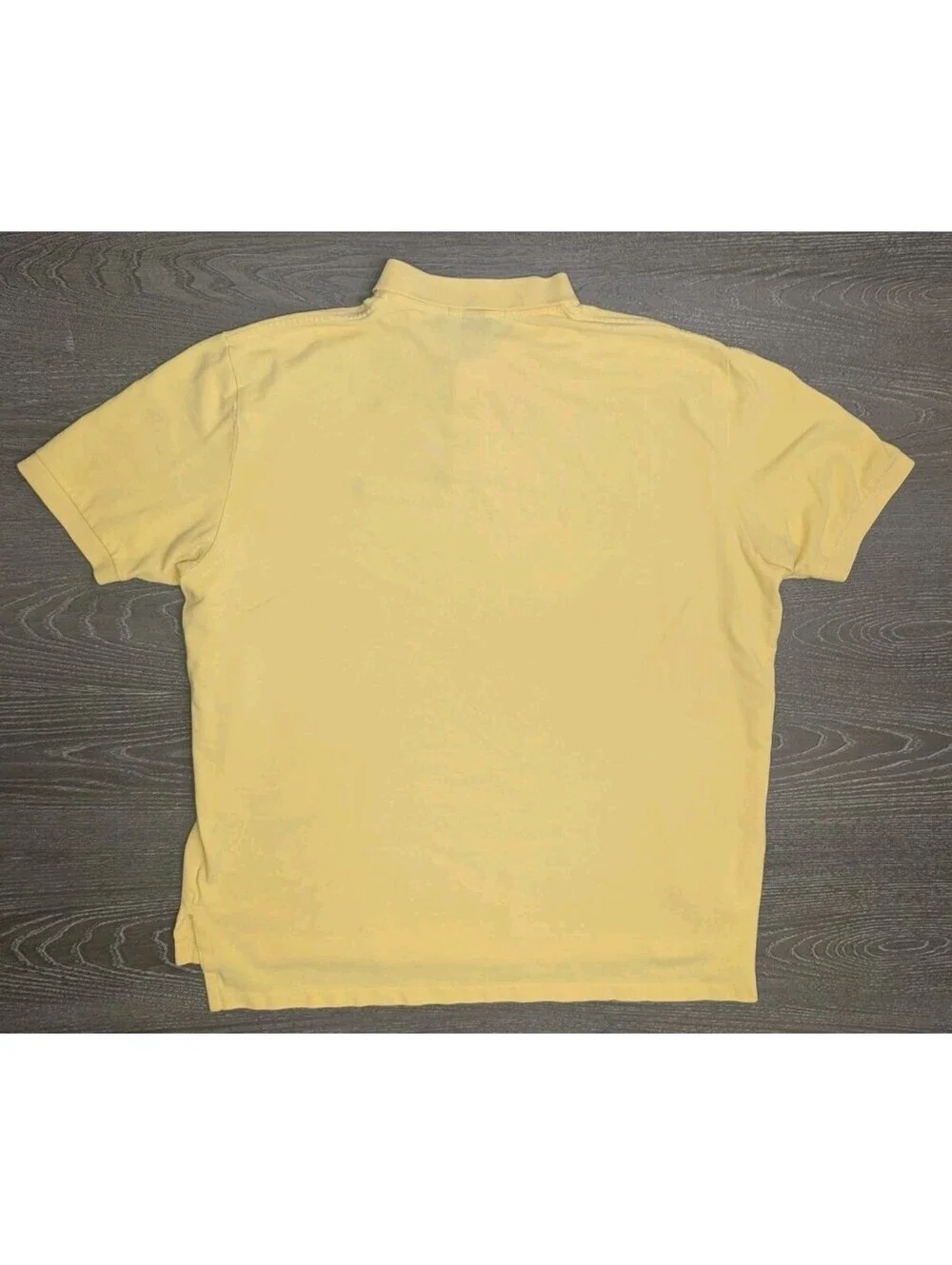Polo Ralph Lauren Yellow Polo Shirt Short Sleeve Men 2XL Purple Pony Made In USA